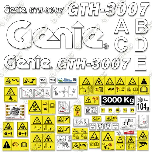 Fits Genie Gth3007 Decal Kit Telescopic Forklift (New Style) 1