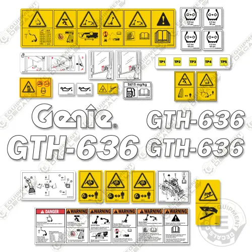 Fits Genie Gth-636 Decal Kit Telescopic Fork Lift Older Style 1