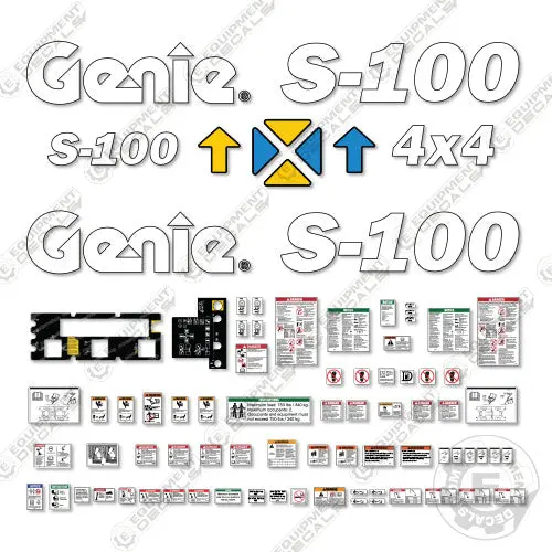 Fits Genie S100 Decal Kit Stick Boom Lift (Sn 101 - 1549) 1