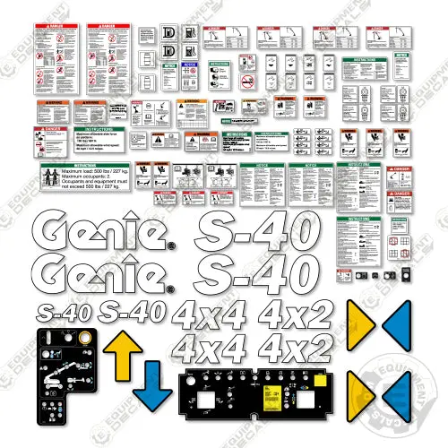 Fits Genie S-40 Decal Kit Boom Lift (S4015-21932 To S4016-21932) 1