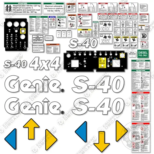 Fits Genie S-40 Vertical Mast Lift Decal Kit (2013) 1