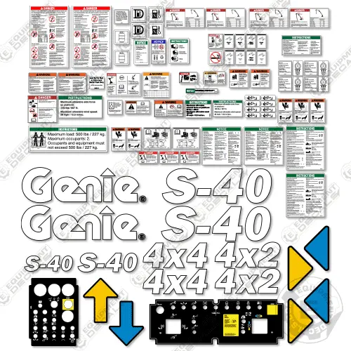 Fits Genie S-40 Decal Kit Stick Boom (S4003-7182 To 18352) 1
