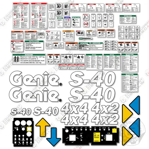 Fits Genie S-40 Decal Kit Stick Boom (S4003-7001 To 7182) 1