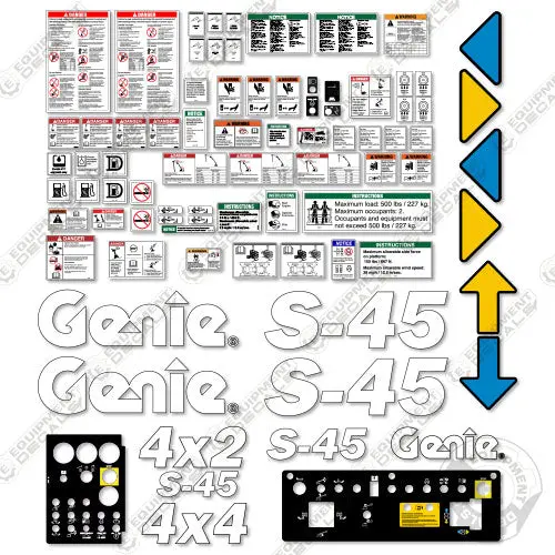Fits Genie S-45 Decal Kit Boom Lift (0831-1780) 1