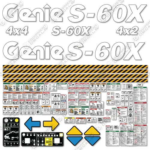 Fits Genie S-60X Decal Kit Boom Lift S6010-21001 To S6013-26295 1