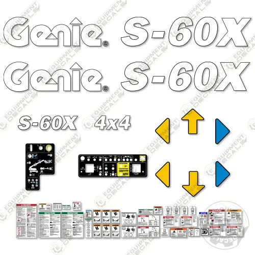Fits Genie S-60X Decal Kit Vertical Mast Lift (2014) 1