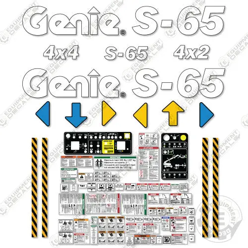 Fits Genie S-65 Decal Kit Boom Lift (S6010-21001_To_S6013-26295) 1