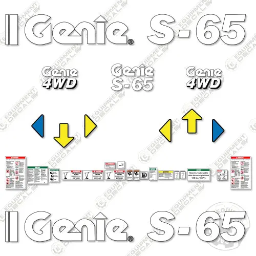 Fits Genie S-65 Vertical Mast Lift Decal Kit (1990S Style) 1