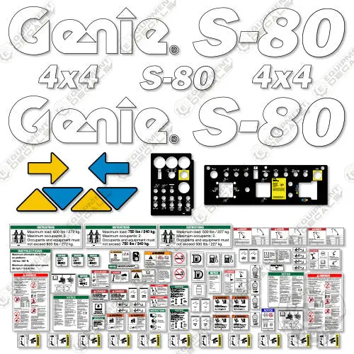 Fits Genie S-80 Decal Kit Boom Lift (Sn: 3577-7999) 1