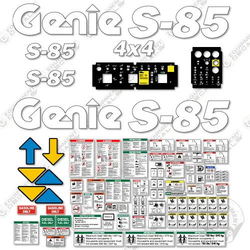 Fits Genie S-85 Decal Kit Boom Lift (3577-7999) 1