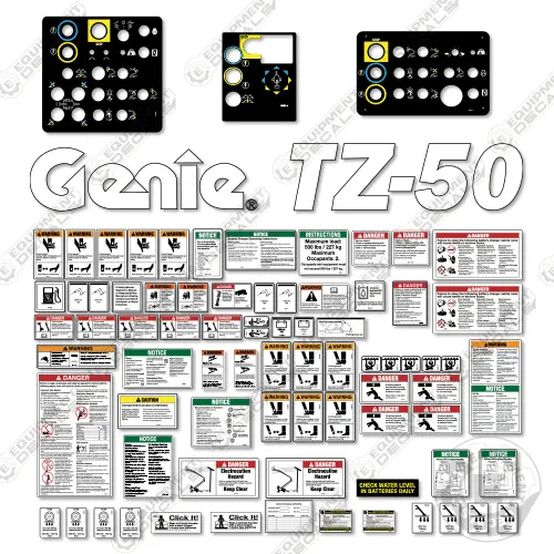 Fits Genie Tz-50 Decal Kit Aerial Lift (Tz004-001 To Tz004-583) 1