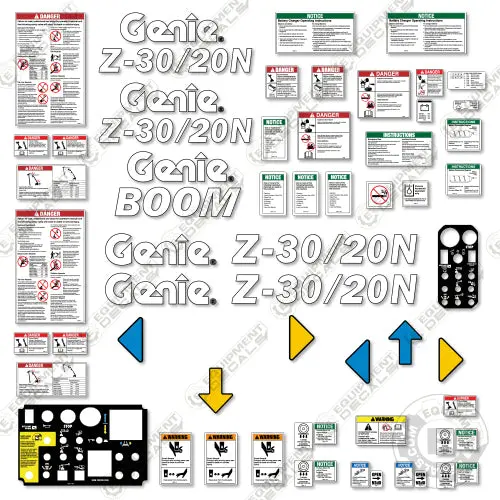 Fits Genie Z30/20N Decal Kit Boom Lift (2000 Model) 1