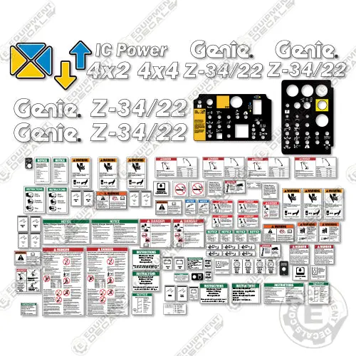 Fits Genie Z34/22 Decal Kit Boom Lift (Sn: 3578 To 9806) 1
