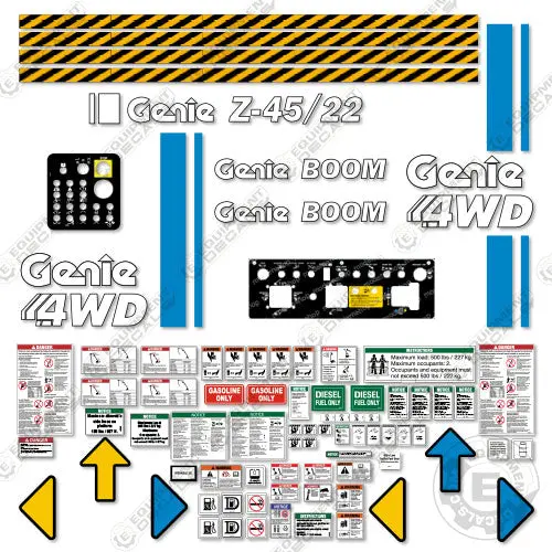 Fits Genie Z-45/22 Decal Kit Boom Lift (Sn 2133 - 9996) 1
