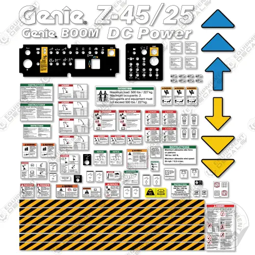 Fits Genie Z-45/25 Decal Kit Dc Power Boom Lift (Fits Sn: Z452513d-101 To Z452516d-939) 1