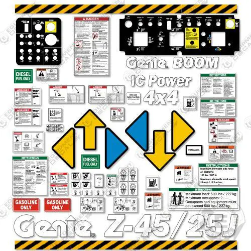 Fits Genie Z-45/25J Decal Kit Boom Lift (2014) 1