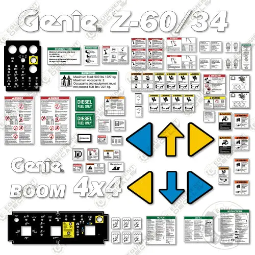 Fits Genie Z-60/34 Decal Kit Telescopic Boom Lift 1