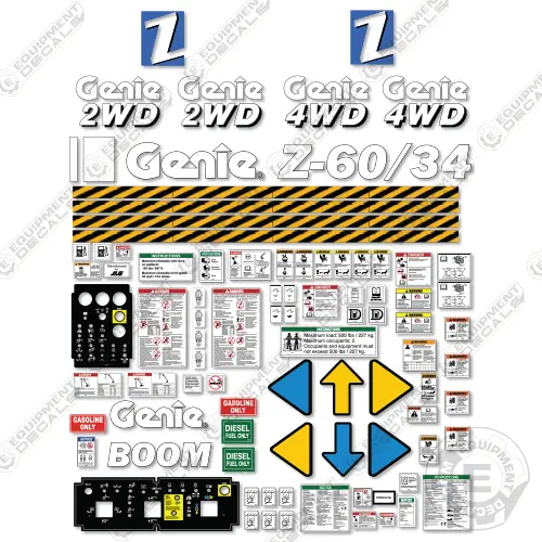 Fits Genie Z-60/34 Decal Kit Boom Lift (Sn: 0001-1089) 1