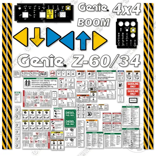 Fits Fits Z-60/34 Decal Kit Boom Lift (Sn: 4551-14370) 1