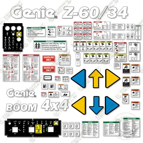 Fits Genie Z-60/34 Decal Kit (Gasoline Version) Boom Lift 1