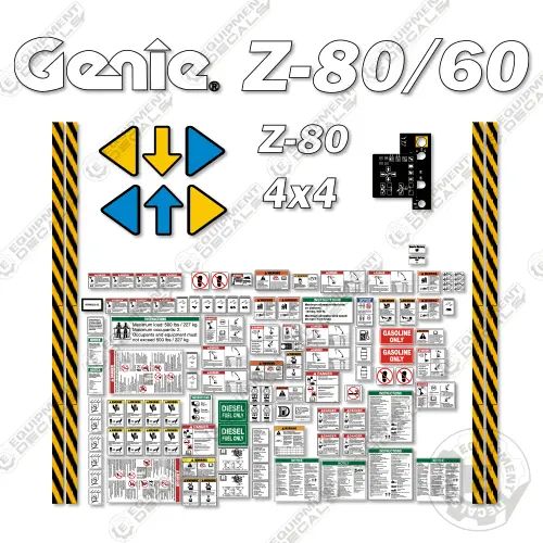 Fits Genie Z-80/60 Decal Kit Telescopic Boom Lift (Z8003-101 To Z8016-5829) 1