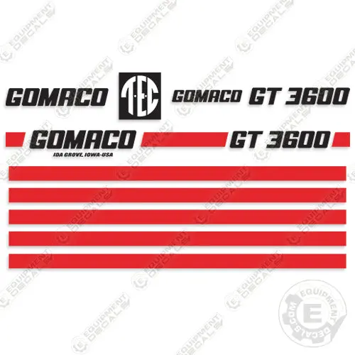 Gomaco Gt 3600 Paver Decal Kit 1