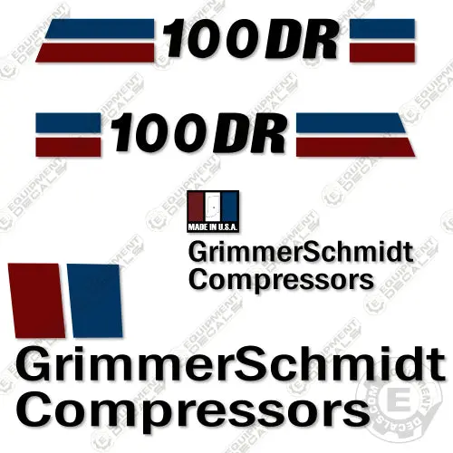 Fits Grimmerschmidt 100Dr Decal Kit Pull-Behind Compressor 1