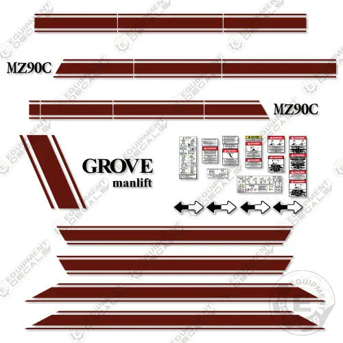 Fits Grove Mz90c Decal Kit Boom Lift 1