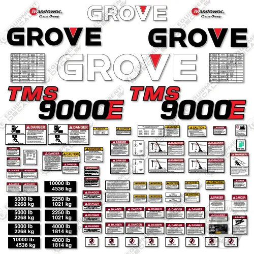 Fits Grove Tms9000e Decal Kit Crane 1
