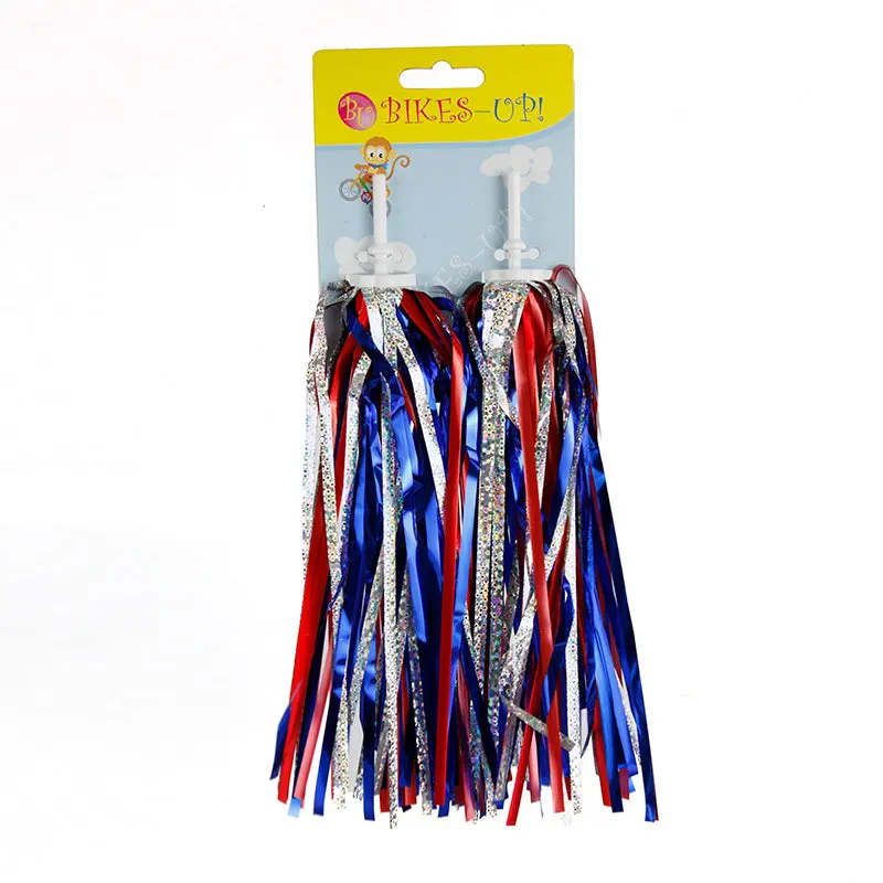 Bikes Up Kids Handlebar Streamers - Silver/Blue/Red 1