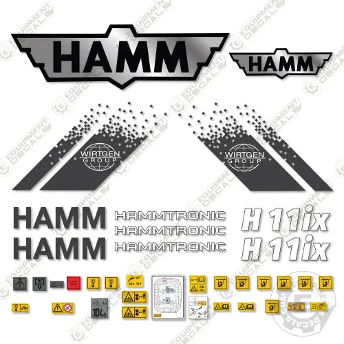 Fits Hamm H11ix Vibratory Roller Decal Kit 1