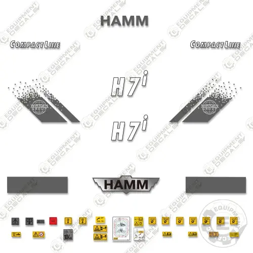 Fits Hamm H7i Decal Kit Vibratory Roller 1