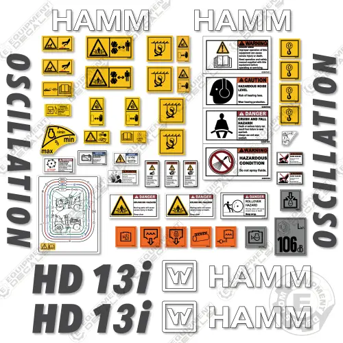 Fits Hamm Hd13i Decal Kit Tandem Roller 1