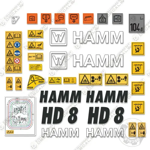Fits Hamm Hd8 Decal Kit Tandem Roller 1