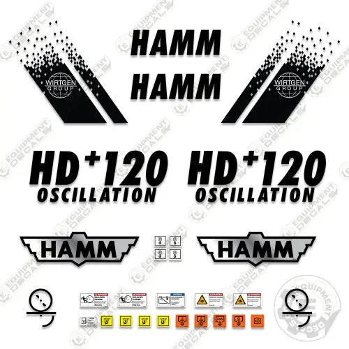 Fits Hamm Hd+120 Vibratory Roller Decal Kit 1