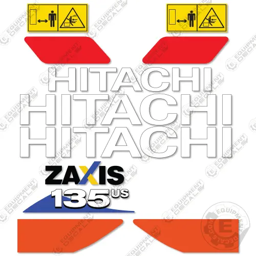 Fits Hitachi Zx135us-6 Decal Kit Excavator 1
