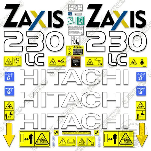 Fits Hitachi Zx230lc-1 Decal Kit Excavator 1