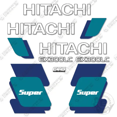 Fits Hitachi Ex300lc Decal Kit Excavator 1