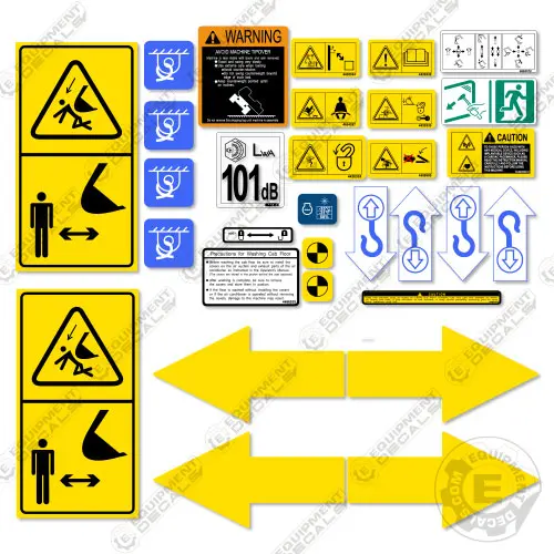 Fits Hitachi Excavator Warning Decal Kit 1
