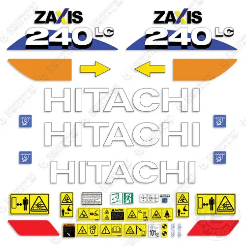 Fits Hitachi Zx240lc Decal Kit Z-Axis Excavator 1