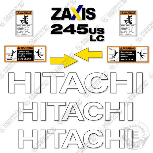 Fits Hitachi Zx245uslc-5N Decal Kit Excavator 1