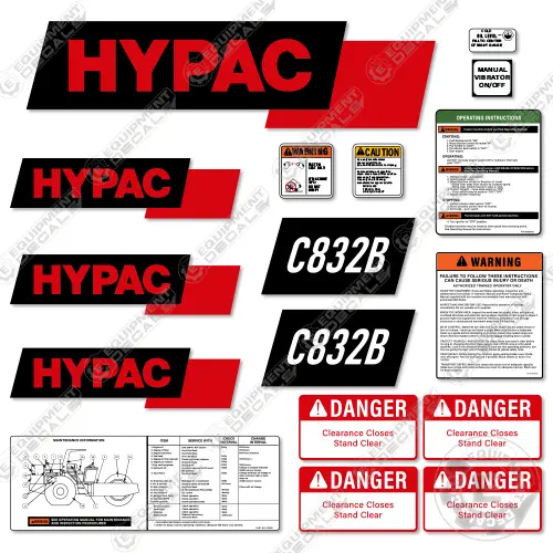 Fits Hypac C832b Decal Kit Roller 1