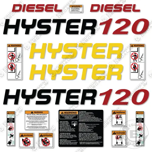 Fits Hyster 120 Decal Kit Forklift 1
