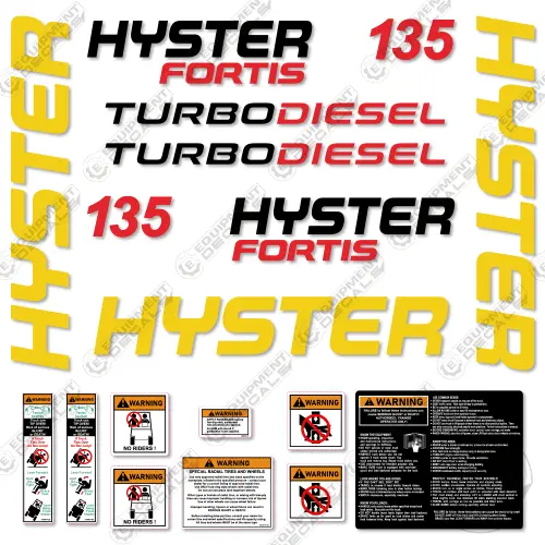 Fits Hyster 135 Fortis Decal Kit Forklift 1