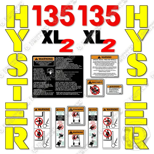 Fits Hyster 135 Xl2 Decal Kit Forklift 1