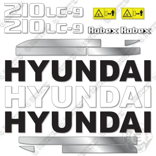 Fits Hyundai 210Nlc-9 Decal Kit Excavator 1