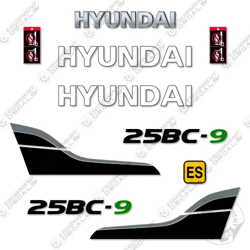 Fits Hyundai 25Bc-9 Decal Kit Forklift 1