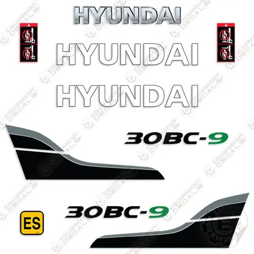 Fits Hyundai 30Bc-9 Decal Kit Forklift 1