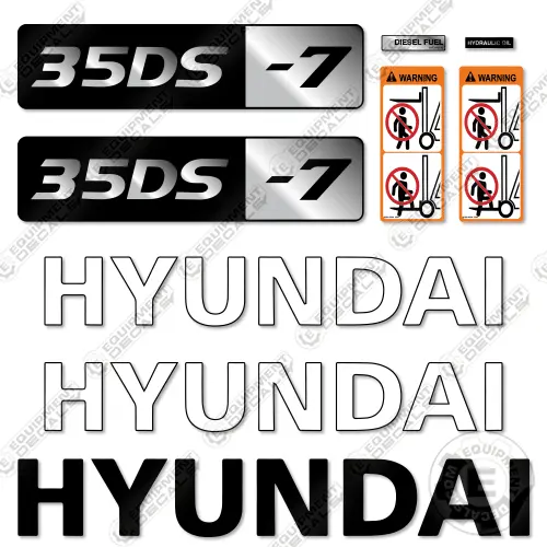 Hyundai 35Ds-7 Decal Kit Forklift 1