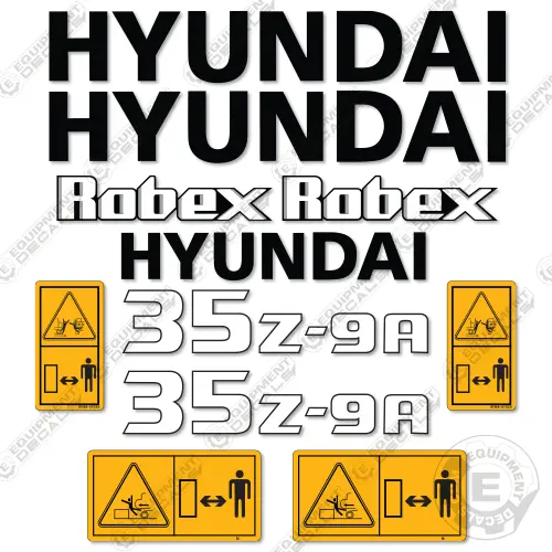 Fits Hyundai 35Z-9A Decal Kit Excavator 1
